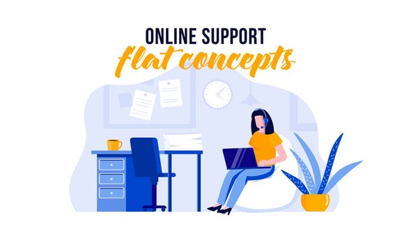 Online support – Flat Concept[Videohive][After Effects][29529708]