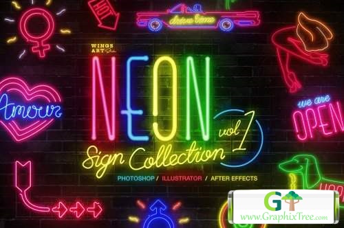 Neon Sign Collection: Volume One [Stock Image] [illustrations]