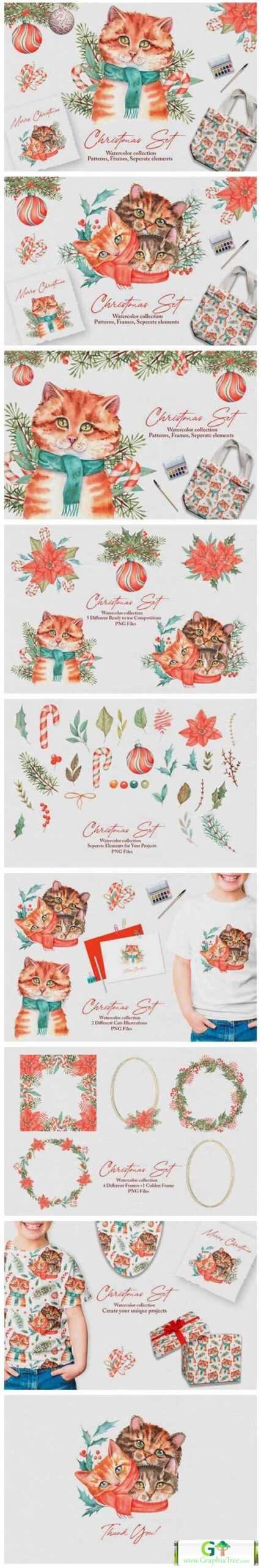 Watercolor Christmas Set 6581238 [Vector] [Holiday & Party]