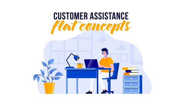 Customer assistance – Flat Concept[Videohive][After Effects][29529570]